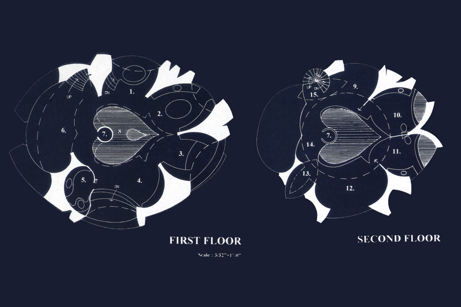Floor Plans of underwater house.