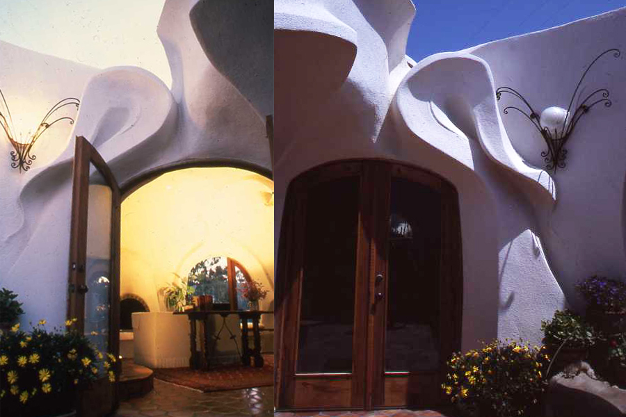Doors on both sides of living space.