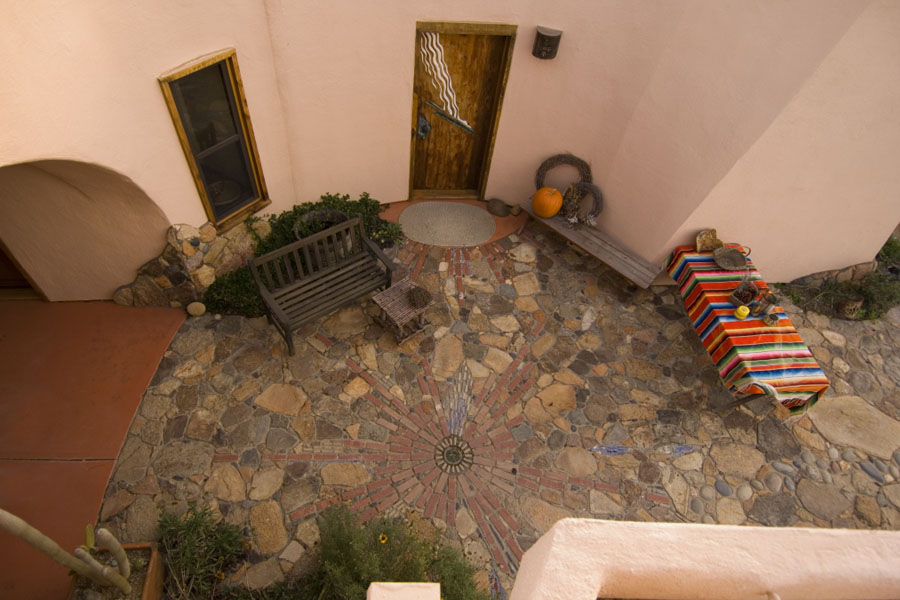 Stone mosaic patio. Photo by Ryan Pennell.