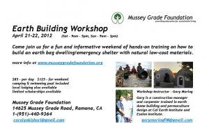 2012 Earth Building Workshop